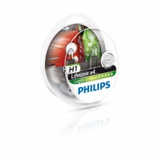Лампа галогенна Philips H1 LongLife EcoVision, 2шт/блістер 12258LLECOS2